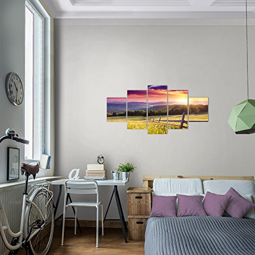 Sonnenaufgang Landschaft Bild Kunstdruck auf Vlies-Leinwand L051