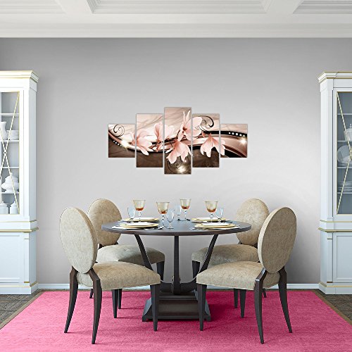 Magnolien Blumen Bild Kunstdruck auf Vlies-Leinwand B319