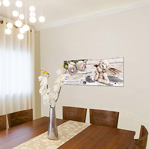 Engel Blumen Bild Kunstdruck auf Vlies-Leinwand B497