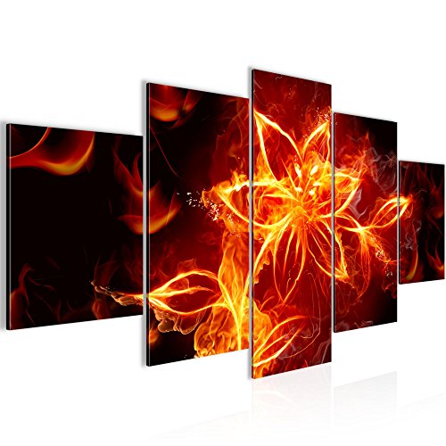 Feuer Blumen Bild Kunstdruck auf Vlies-Leinwand B435