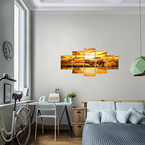 Afrika Elefant Bild Kunstdruck auf Vlies-Leinwand Af043