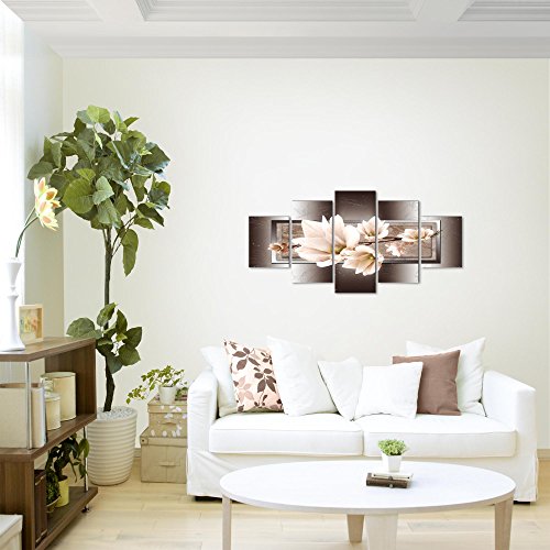Magnolien Blumen Bild Kunstdruck auf Vlies-Leinwand B328