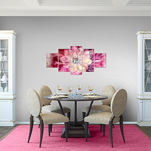 Abstrakt Blumen Bild Kunstdruck auf Vlies-Leinwand B466