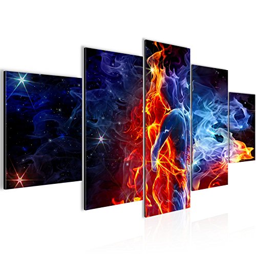 Feuer und Eis Figuren Bild Kunstdruck auf Vlies-Leinwand S047