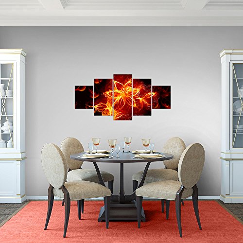 Feuer Blumen Bild Kunstdruck auf Vlies-Leinwand B435