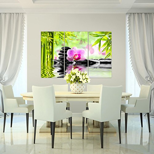 Feng Shui Orchidee Bild Kunstdruck auf Vlies-Leinwand F074