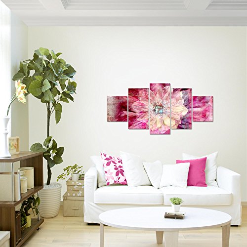 Abstrakt Blumen Bild Kunstdruck auf Vlies-Leinwand B466