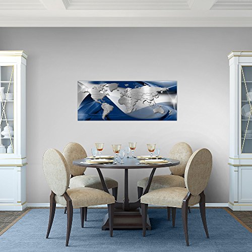Weltkarte World Map Bild Kunstdruck auf Vlies-Leinwand W038
