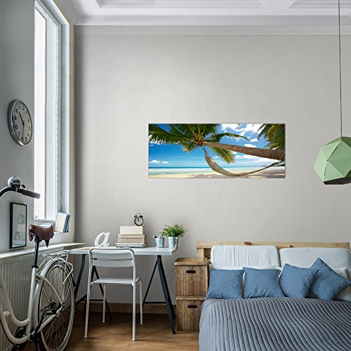 Strand Palmen Landschaft Bild Kunstdruck auf Vlies-Leinwand L007