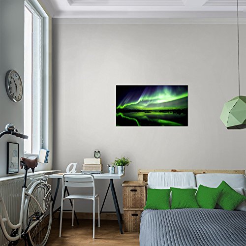 Polarlicht Landschaft Bild Kunstdruck auf Vlies-Leinwand L173