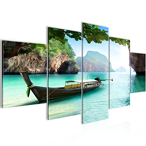 Meer Insel Landschaft Bild Kunstdruck auf Vlies-Leinwand L029