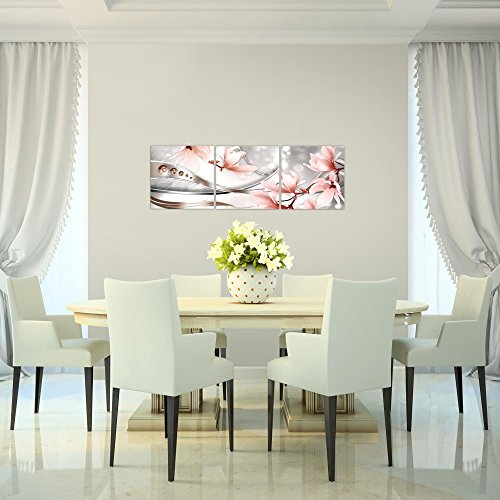 Magnolien Blumen Bild Kunstdruck auf Vlies-Leinwand B297