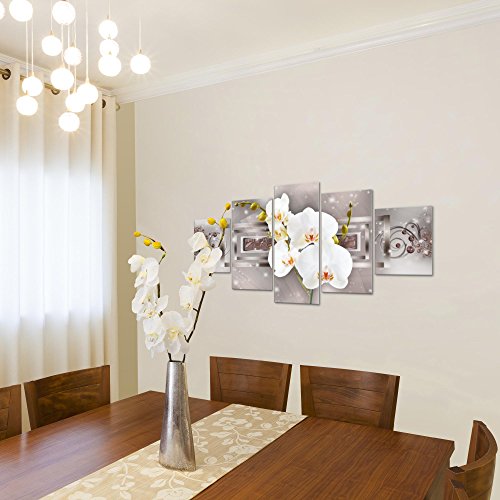 Orchidee Blumen Bild Kunstdruck auf Vlies-Leinwand B120