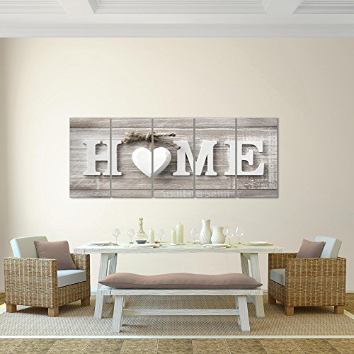 Home Herz Bild Kunstdruck auf Vlies-Leinwand H029