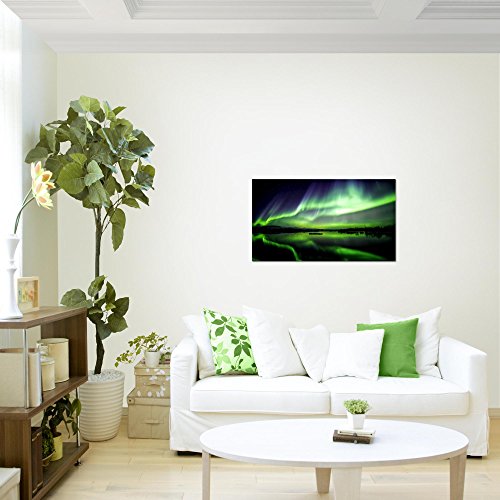Polarlicht Landschaft Bild Kunstdruck auf Vlies-Leinwand L173