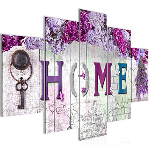 Home Flieder Bild Kunstdruck auf Vlies-Leinwand H009