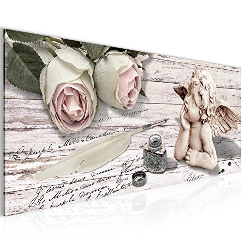 Engel Blumen Bild Kunstdruck auf Vlies-Leinwand B497
