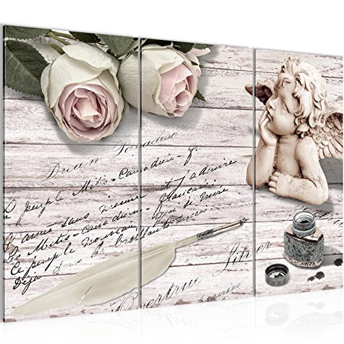 Engel Blumen Bild Kunstdruck auf Vlies-Leinwand B501