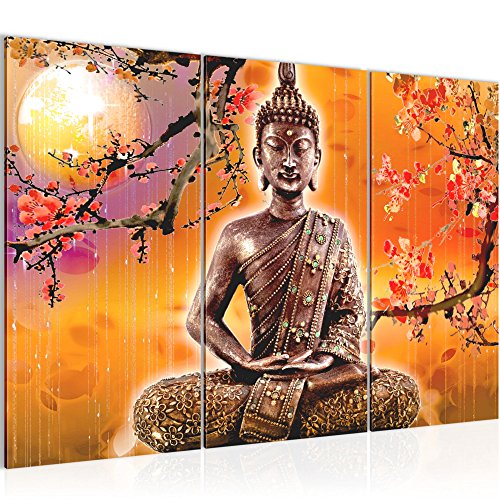Zen Buddha V2 Feng Shui 5 Bilder auf Leinwand Bild Wandbild Poster Kunstdruck 