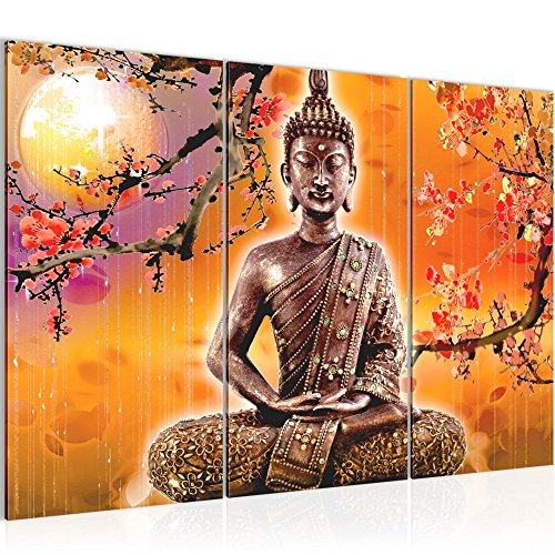 Zen Buddha V2 Feng Shui 5 Bilder auf Leinwand Bild Wandbild Poster Kunstdruck 