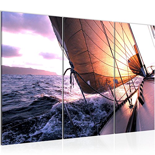 Wasser Boot Bild Kunstdruck auf Vlies-Leinwand S191