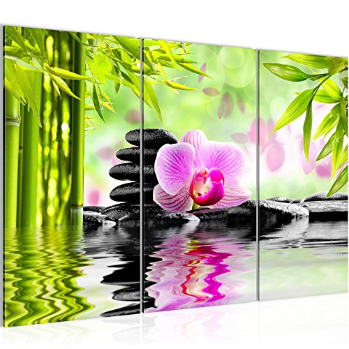 Feng Shui Orchidee Bild Kunstdruck auf Vlies-Leinwand F074