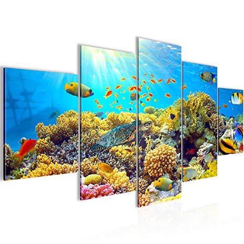 Unterwasser Korallen Bild Kunstdruck auf Vlies-Leinwand S015
